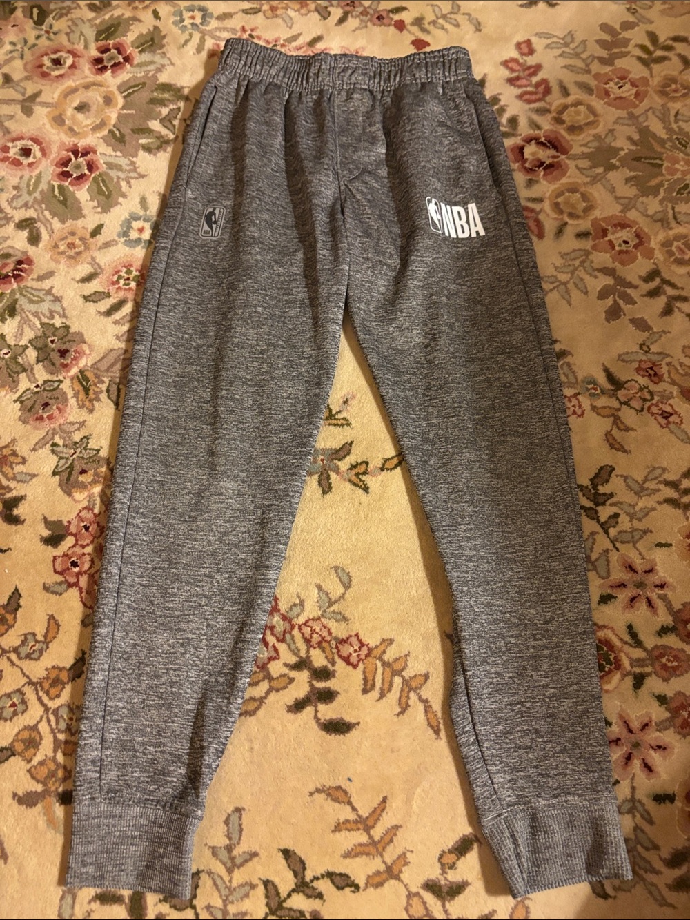 NBA Gray Youth Jogger Pants with White Logo